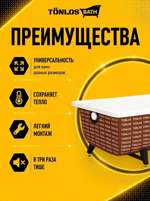 Tonlos BATH Комплект Шумоизоляции и Теплоизоляция для ванн, вариант, фото 3