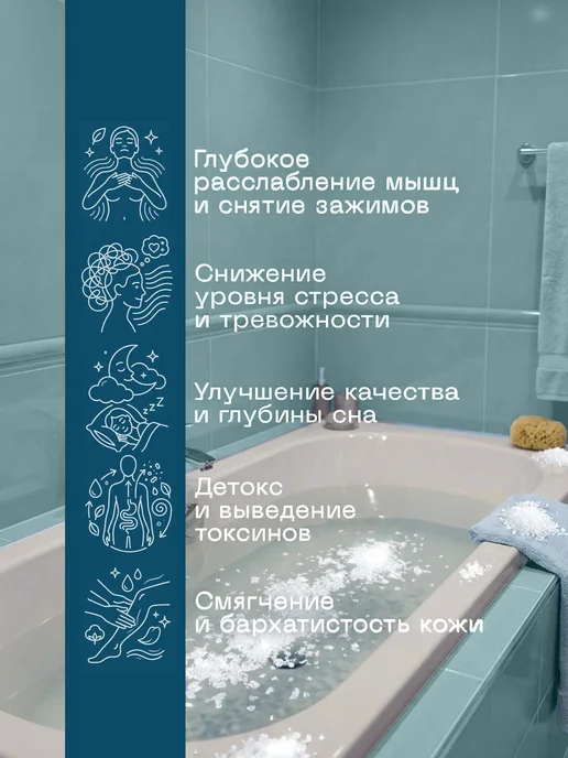 Всплеск Энергии Соль для ванны сульфатно-магниевая, 1000 г, 1 кг, фото 2