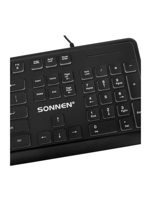 SONNEN Клавиатура для компьютера проводная USB с подсветкой, вариант, фото 8