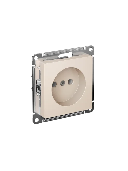 Systeme Electric Розетка двойная без заземления, без шторок, AtlasDesign, бежевый, фото 6