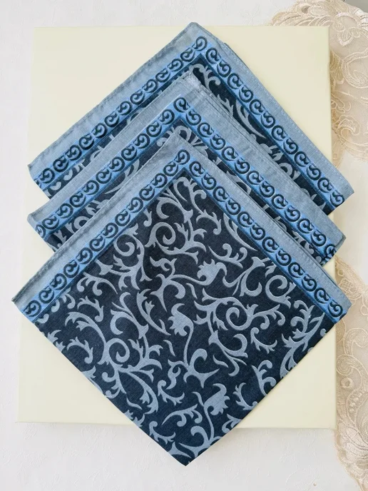 Lapastel Набор носовых платков 3 шт 40х40 см жаккард карманные хб, 40x40 см, 3 шт, фото 3