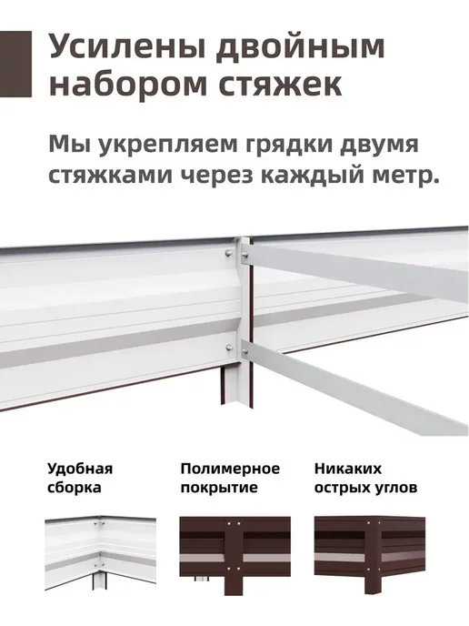 Интерпрофиль Грядка оцинкованная 0,6 х 3,0 х 0,20 м, 0.6x3.0x0.20 м, 0,2 м, фото 3