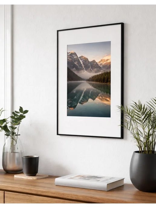 ЗеркалоОК Фоторамка 50х70 см на стену алюминиевая, черная, 50x70 см, фото 4