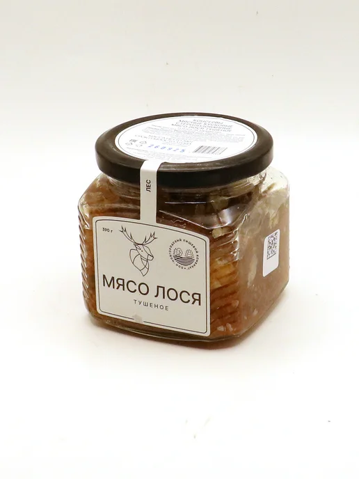 1000 Каталог Мясо лося тушеное 1шт 390гр, 1 шт, 390 г