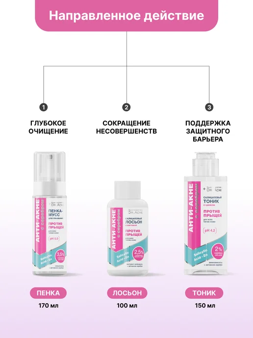 БьютиЦевтика Набор от прыщей с салициловой кислотой и серебром, серебристый, фото 3