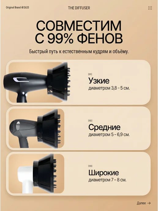 ЯЛА Насадка диффузор на фен универсальная, вариант, фото 3