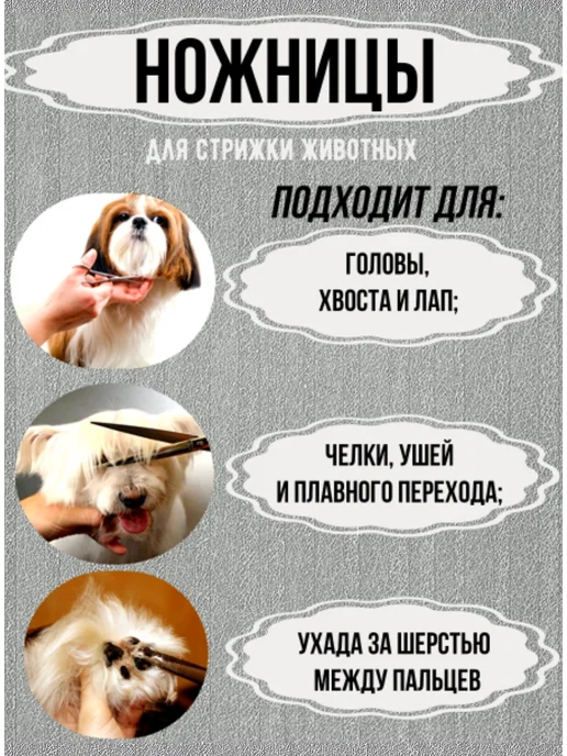 Ножницы для стрижки животных, черный, фото 2