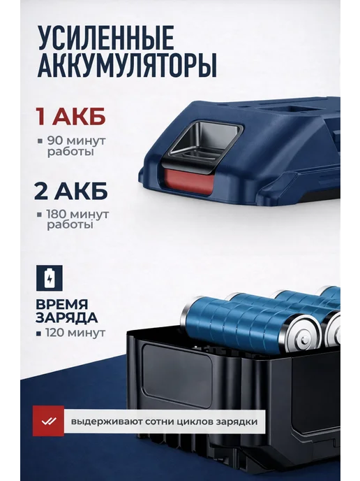 Шуруповерты Шуруповерт аккумуляторный, синий, фото 7