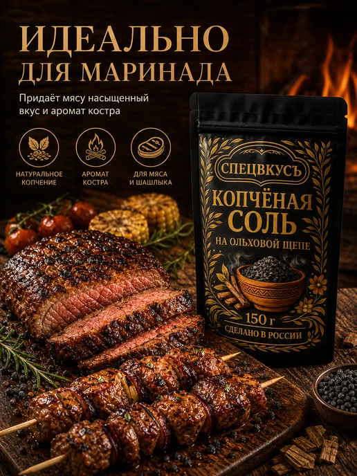 Спецвкусъ Копчёная соль на Ольхе пищевая 150 г, 150 г, фото 2