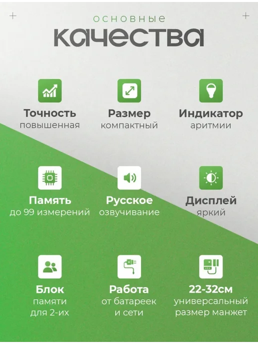 Тонометр для измерения давления автоматический электронный, белый, фото 4