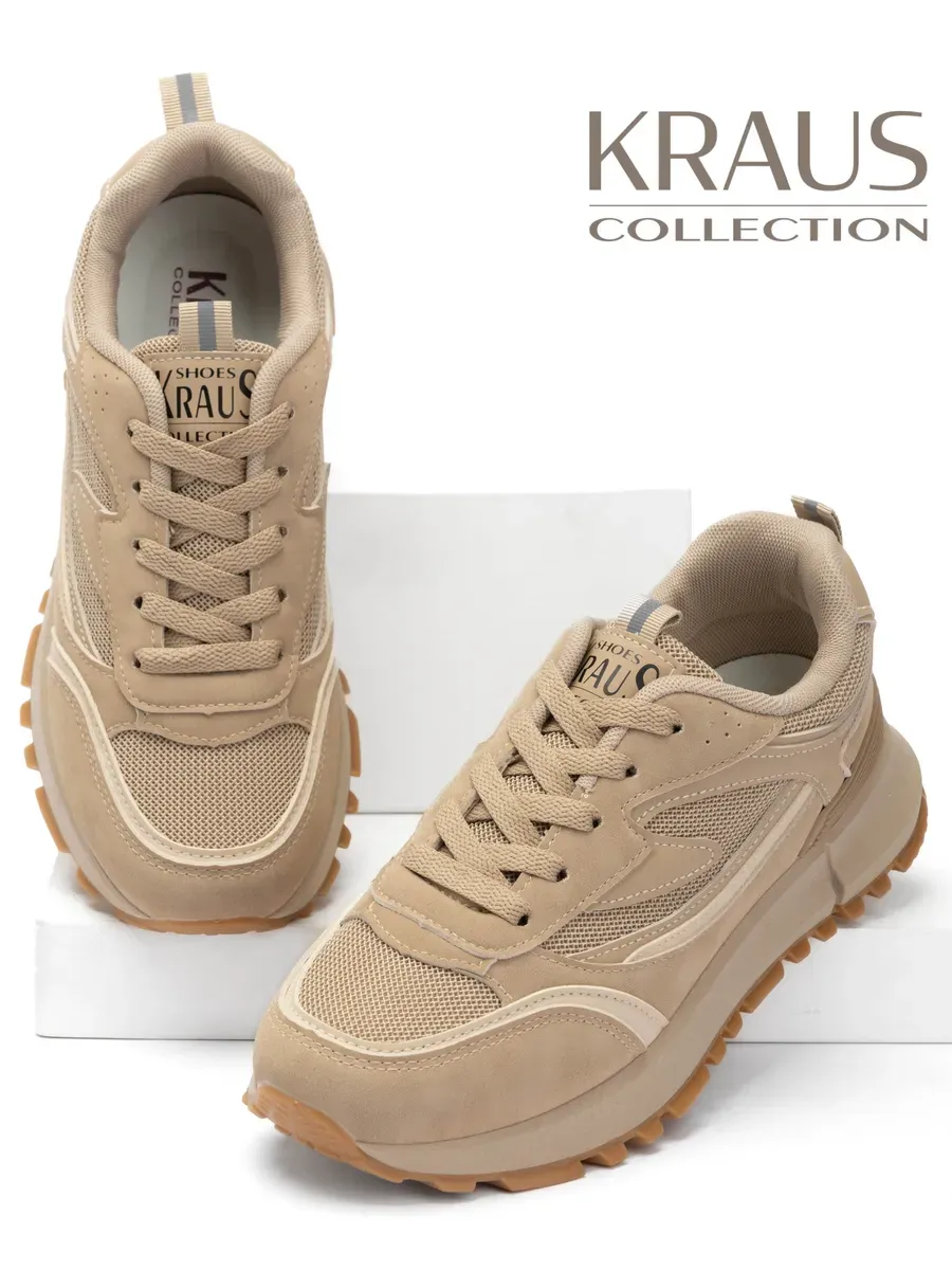 Кроссовки женские бежевые KRAUS Collection 769580341 купить за