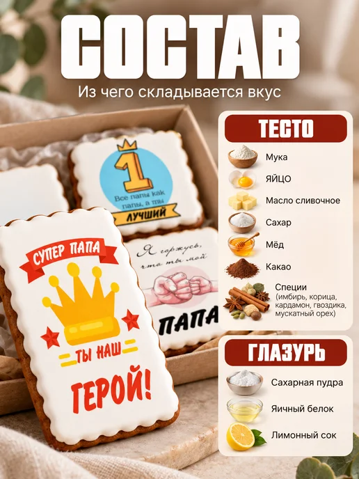 Дайте пряник Пряники папе, сладкий подарок отцу, вариант, фото 2
