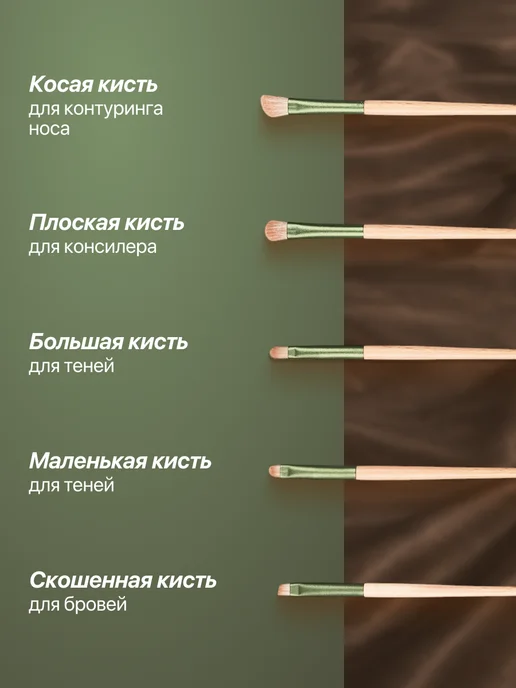 Набор кистей для макияжа 10 шт, 10 шт, фото 5