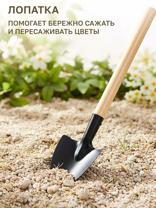 GT Набор для комнатных растений совок грабли деревянные ручки, вариант, фото 7