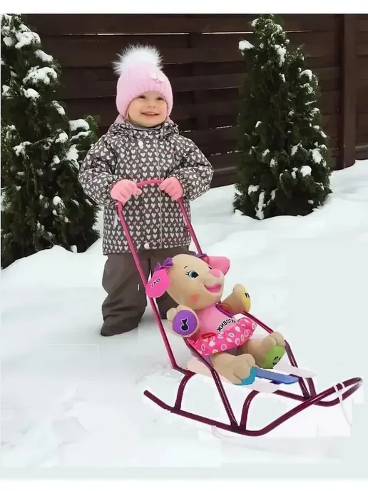 Nika Санки для куклы с ручкой и ледянка, вариант, фото 6