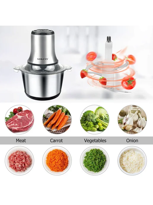 Нержавеющая сталь 800W мясорубка для дома, блендер для Baby, 800 Вт, фото 5