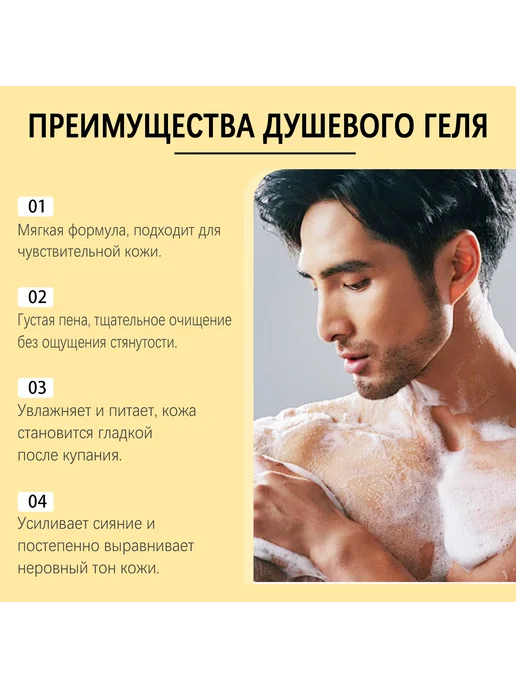 Roxelis Мужской освежающий душ-гель с ароматом, 100 мл, фото 7