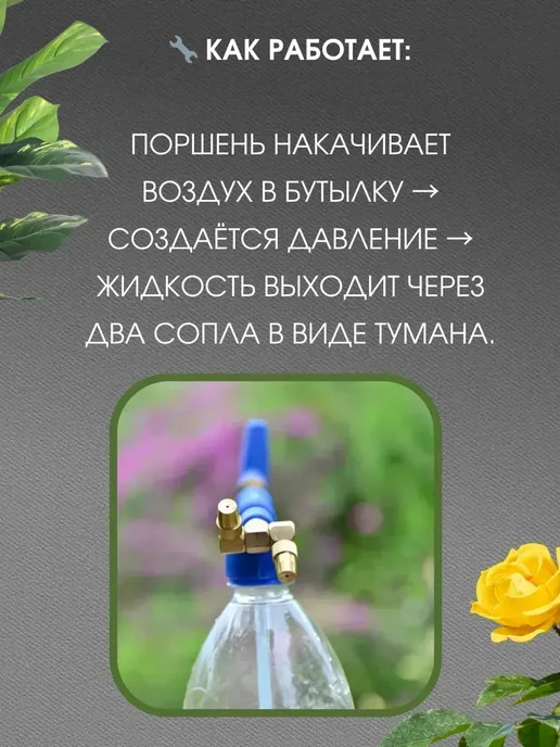 Лунерис2705 Опрыскиватель садовый ручной на бутылку, вариант, фото 3