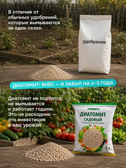 Садовита Почвоулучшитель диатомит для растений для рассады 1л, 1 л, фото 6