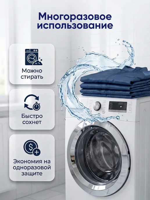 Чисто Панда Комбинезон костюм защитный многоразовый Каспер, синий, фото 5