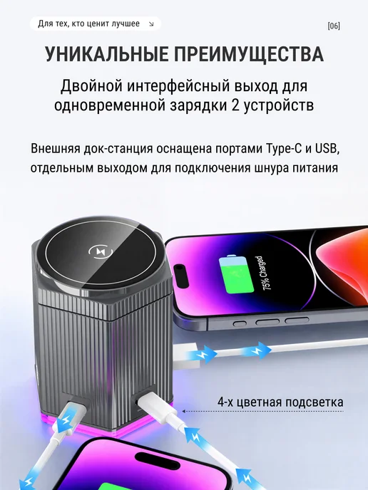 Беспроводная зарядная станция, серый, фото 6