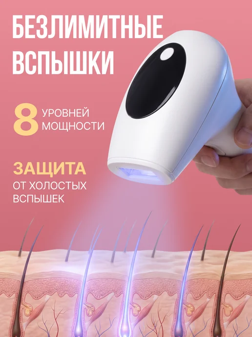 LUM AUS Фотоэпилятор для удаления волос домашний, белый, фото 4