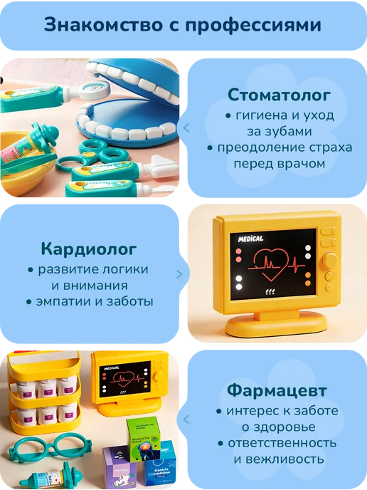 playokay Игровой набор доктора - больница детская большая, синий, фото 3