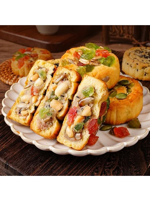 Китайский пирог Юэбин с черным кунжутом, 3 шт, 250 г, 3 шт, 250 г, фото 4