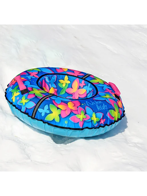 Nika Kids Тюбинг 85 см, принт "с бабочками 3D", голубой, фото 3