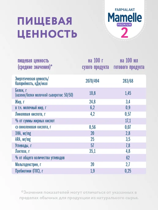 Mamelle Смесь сухая молочная Мамель Премиум 2 с 6 до 12 мес, 300х3шт, 3 шт, фото 5