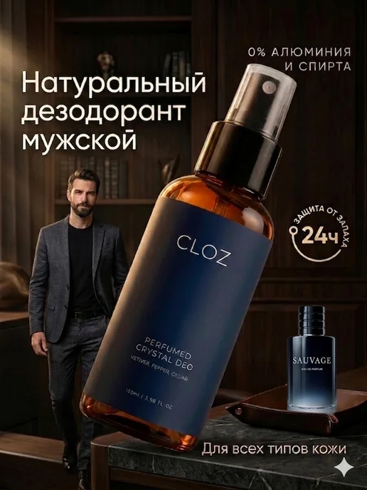 CLOZ Дезодорант мужской кристалл, вариант