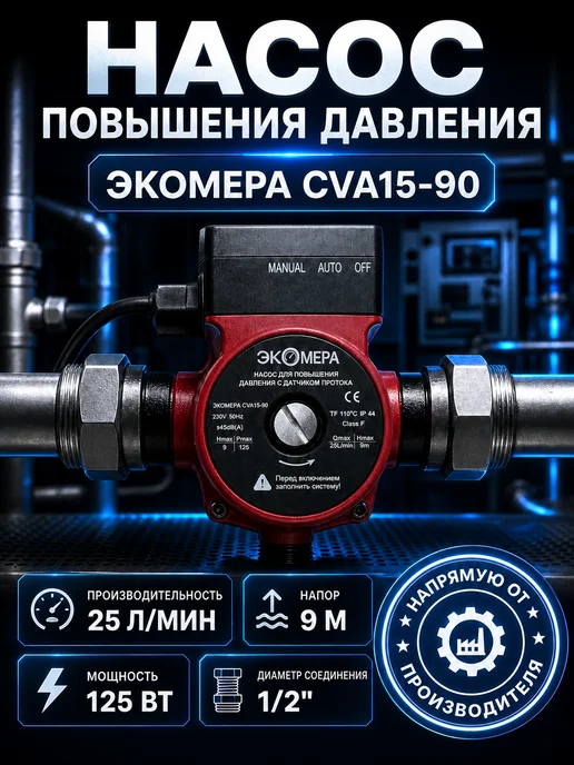 ЭКОМЕРА Циркуляционный насос для воды повышения давления 15-9, вариант