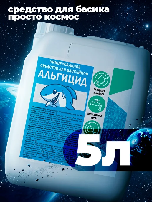 HOLI DAY Альгицид химия для очистки бассейна 5 л, 5 л