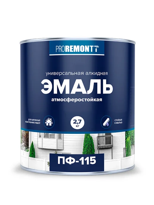 PROREMONTT Эмаль по дереву и металлу ПФ-115, серый 2,7 кг, 2,7 кг, фото 2