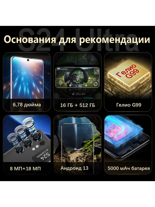 Смартфон VOVE S24 Ultra 1/1024 ГБ, цвет не указан, фото 3
