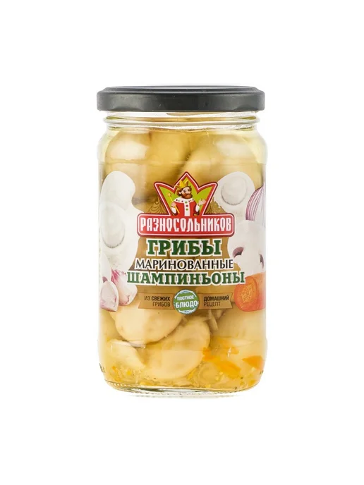 Шампиньоны маринованные Разносольников, 330 г, 330 г