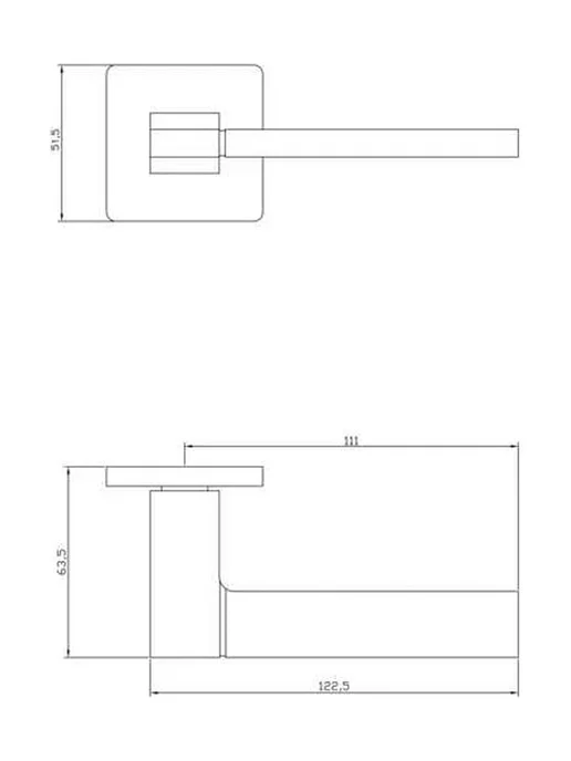 ADDEN BAU Ручка дверная межкомнатная квадрат COSMO S-533 GRAPHITE, черный, фото 3