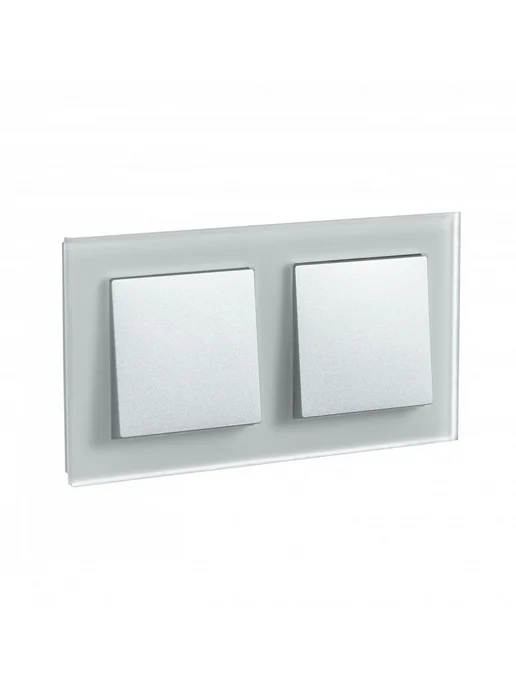 Systeme Electric Рамка AtlasDesign NATURE 2-постовая стеклянная, белый, фото 4