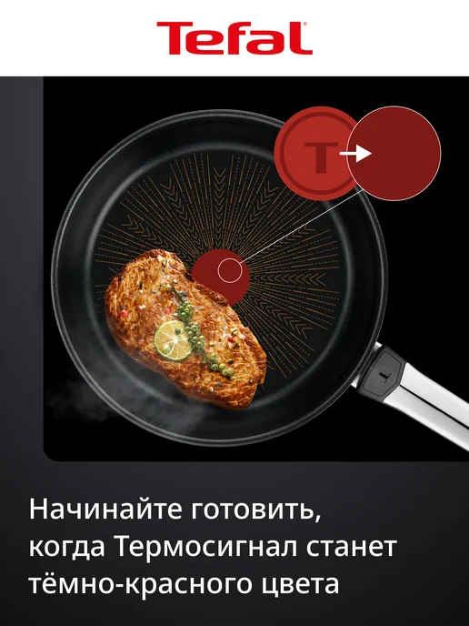 Tefal Сковорода Emotion+ Flavors 24 см, для индукционной плиты, черный, фото 4