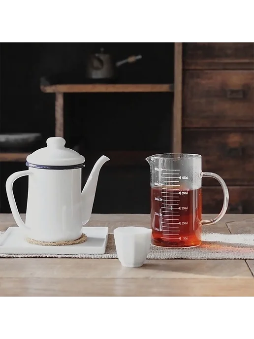 1 1L High-Grade Enamel Coffee Pot Pour over Milk Water Jug, 1 л, фото 3