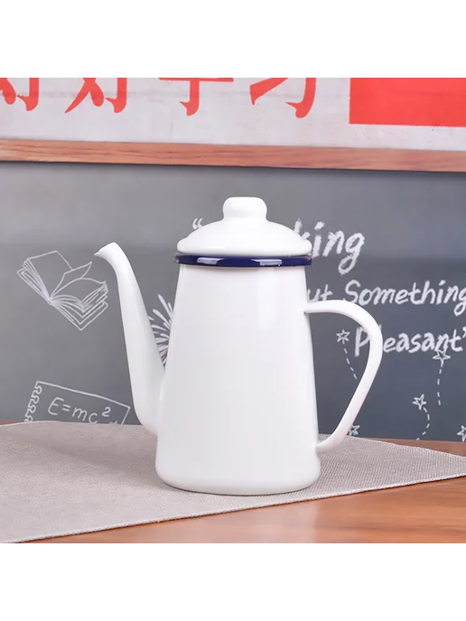 1 1L High-Grade Enamel Coffee Pot Pour over Milk Water Jug, 1 л, фото 4
