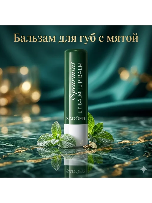 SADOER OFFICIAL Бальзам для губ увлажняющий с мятой, белый