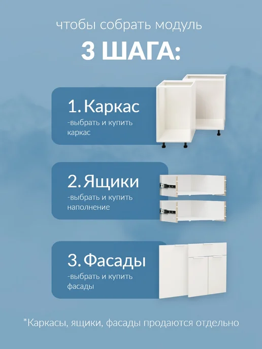 Кьюмен Фасад МДФ в горизонтальный каркас 60см, серый, фото 5