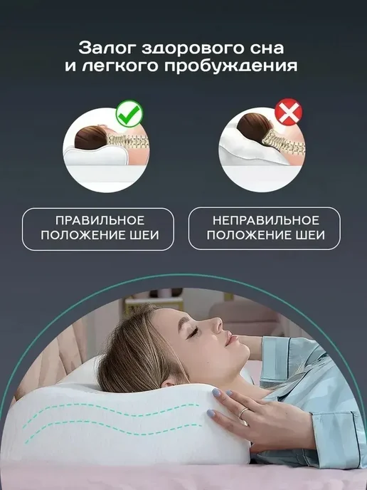 Ортопедическая подушка для сна, белый, фото 5