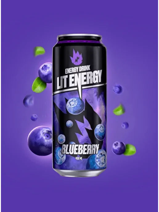 LIT ENERGY Энергетик Лит Энерджи Blueberry черника, 12шт по 0,45л, 12 шт, 450 мл, фото 2