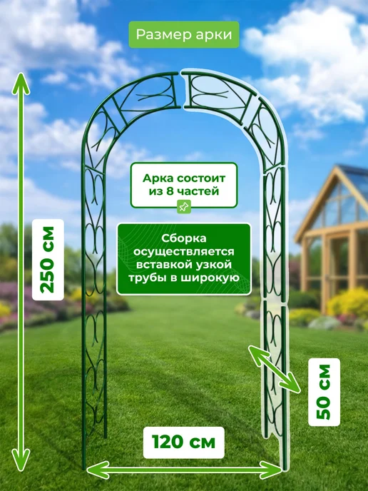 САДОВКИН Арка Узорная 50 пруток, зеленый, фото 2