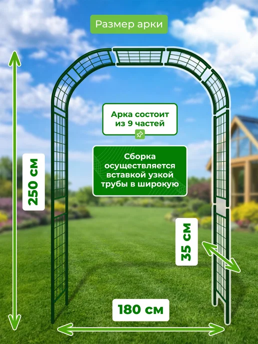 САДОВКИН Арка Решетка 35 Гранд, зеленый, фото 2