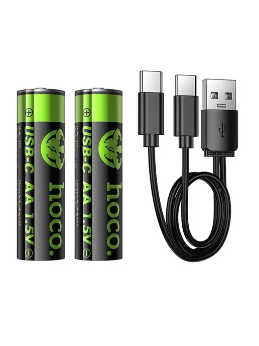 HOCO Аккумуляторные батарейки JA3 AA USB-C, 2 шт, 2 шт, фото 3