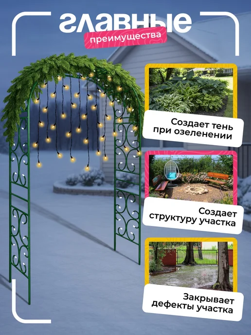 NashaKlumba Арка садовая металлическая "Прованс 50ПТ Гранд", зеленый, фото 5
