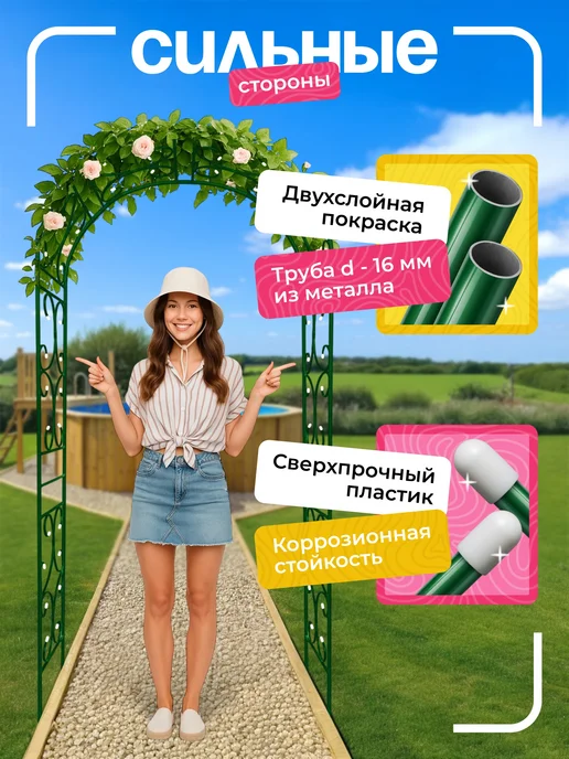 NashaKlumba Арка садовая металлическая "Прованс 50", зеленый, фото 3